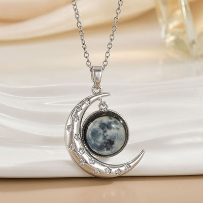 Fashion Starry Sky Moon And Star Necklace