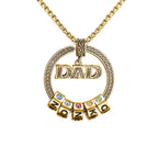 Meaningful Dad Letter Custom Birthstone and Name Charm Necklace