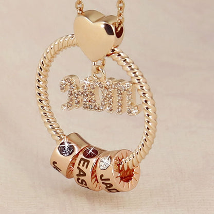 Personalized Birthstone and Name Necklace Mother's Day Gift 1-7 Names