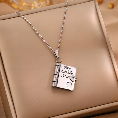 Moving Message Inside Notebook Necklace For Family Members