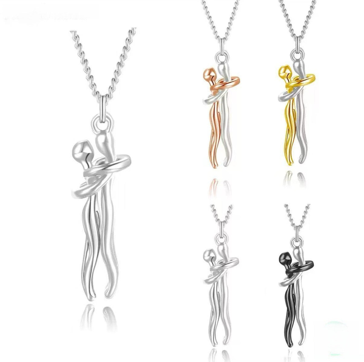 Fashion 925 Sterling Silver Love Hug Necklace