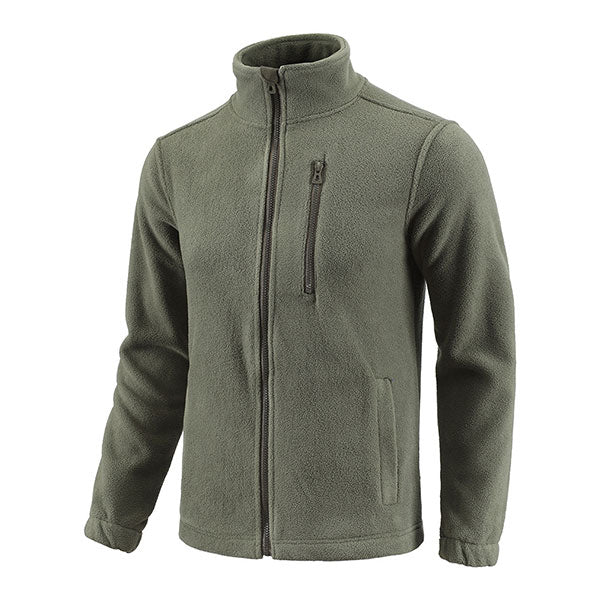 Fashion Men's Stand Collar Front Pocket Men's Fleece