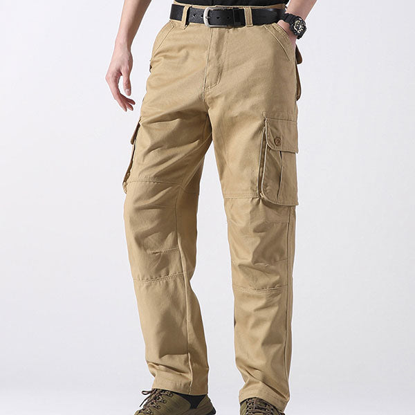 Classic Cotton Casual Daily Wear Men's Cargo Pants Side Pockets
