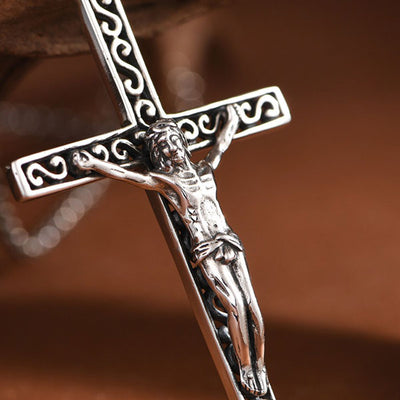Classic 925 Sterling Silver Cross Pendant Necklace