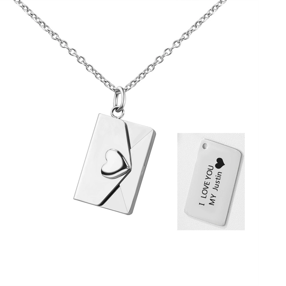 Fashion Custom Love Letters Envelope Necklace