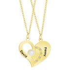 Fashion Match Heart Personalized Name Couple Necklace Price A Pair
