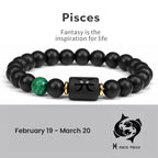 Astrological Sign Natural Agate Unisex Bracelet