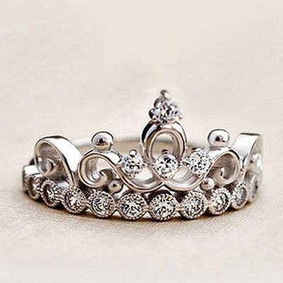 Fashion 925 Sterling Silver Big Crown Shape Ring