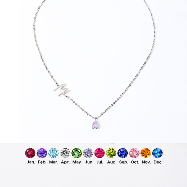 Custom Birthstone and Name Enhance Personality Necklace