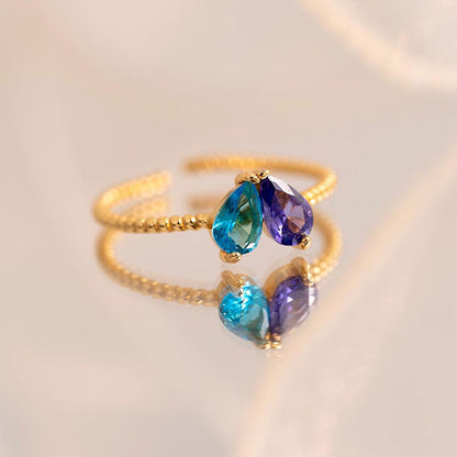 Customize Birthstone Match Hearts Rings For Family Members And Couples