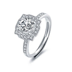 Classic Pave Setting Moissanite Ring Adjustable Size