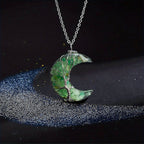 Fashion Life Tree And Moon Natural Crystal Necklace