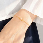 Fashion Lotus Flower 925 Sterling Silver Bracelets With Enamel Plated