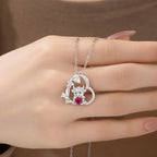 Cute Heart Shape Cow Necklace Custom Birthstone