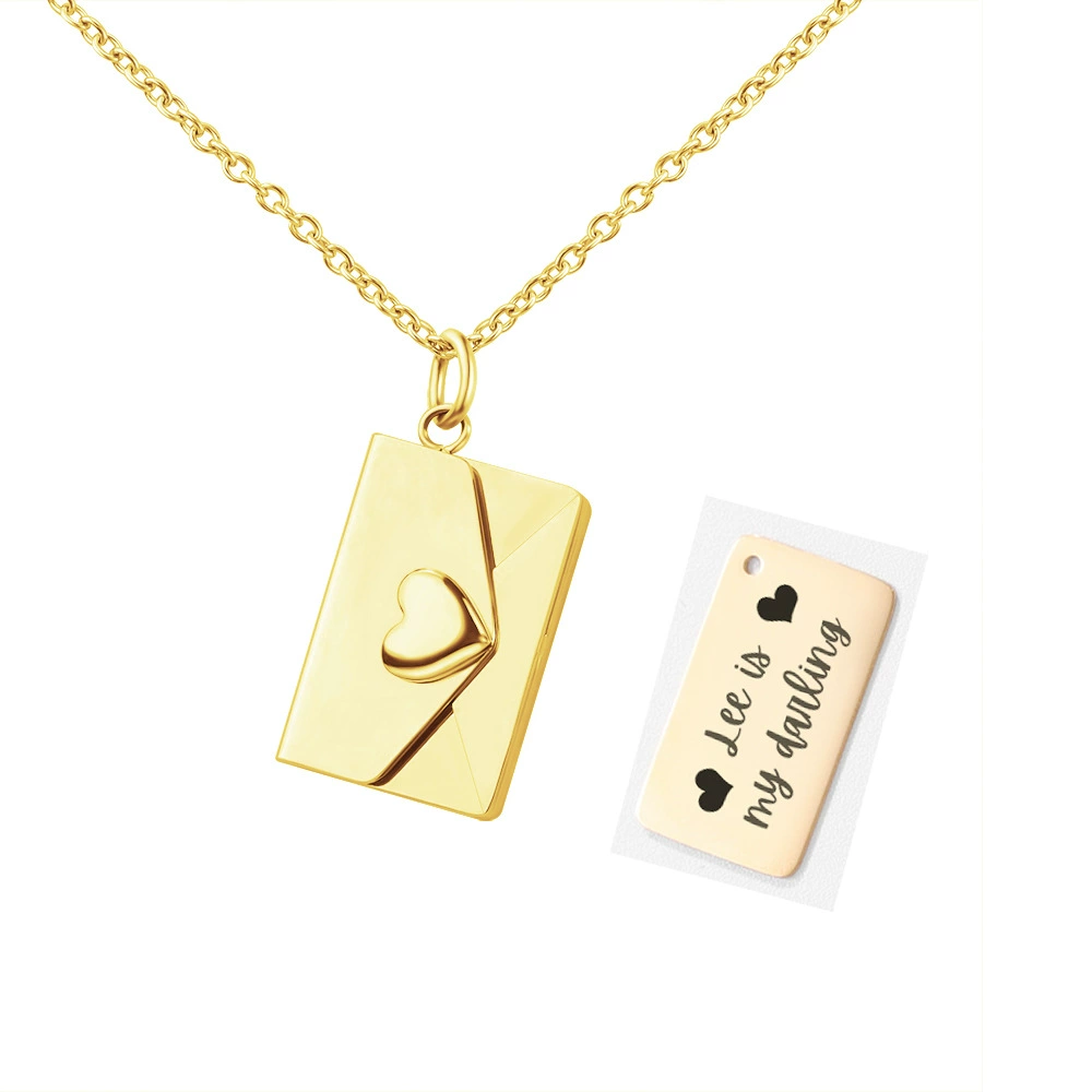 Fashion Custom Love Letters Envelope Necklace