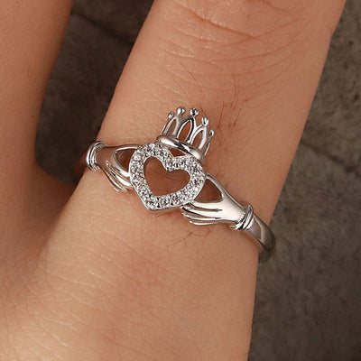 Classic 925 Sterling Silver Claddagh Ring