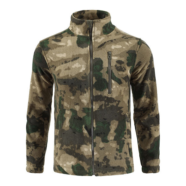 Fashion Men's Stand Collar Front Pocket Men's Fleece