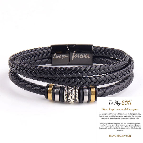 Simple Design Leather Men's Bracelet