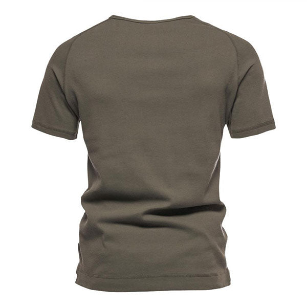 Fashion Henley Style Round Collar Men's T-Shirt