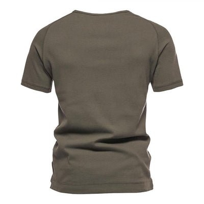 Fashion Henley Style Round Collar Men's T-Shirt