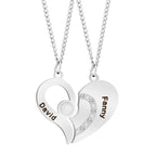 Fashion Match Heart Personalized Name Couple Necklace Price A Pair