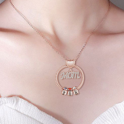 Personalized Birthstone and Name Necklace Mother's Day Gift 1-7 Names