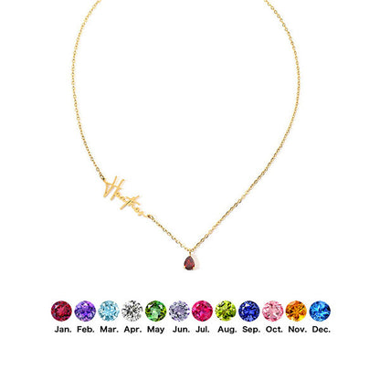 Custom Birthstone and Name Enhance Personality Necklace