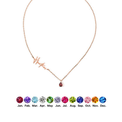 Custom Birthstone and Name Enhance Personality Necklace