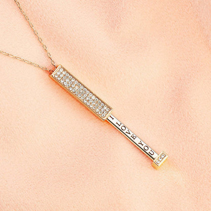 Personalized Name I LOVE YOU LETTER Telescopic Cylindrical Pendant Necklace