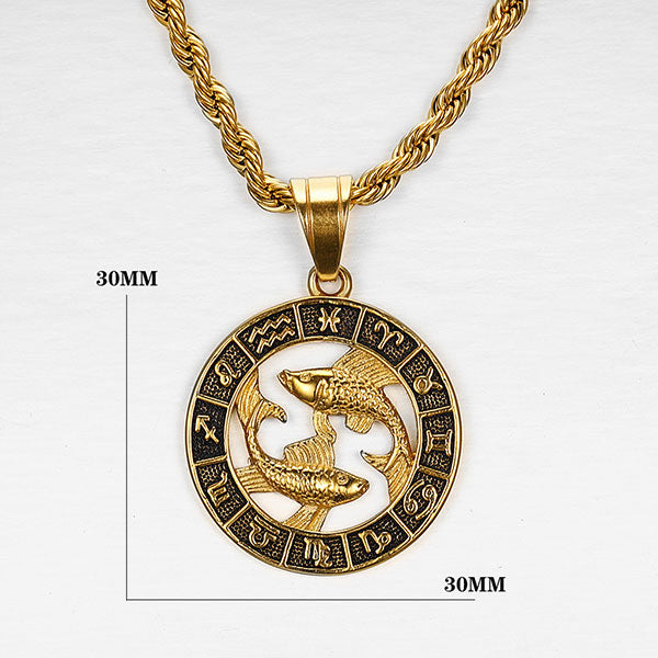 Fashion Zodiac Sign Titanium Steel Necklace