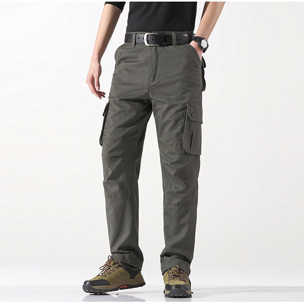 Classic Cotton Casual Daily Wear Men's Cargo Pants Side Pockets