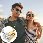 Fashion Match Heart Shape Titanium Steel Couple Necklace