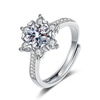 Classic Pave Setting Moissanite Ring Adjustable Size
