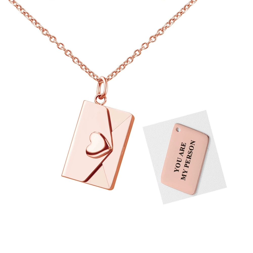 Fashion Custom Love Letters Envelope Necklace