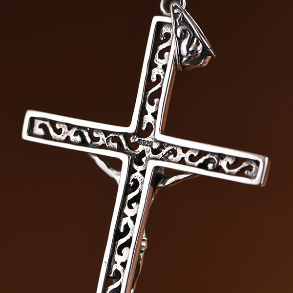 Classic 925 Sterling Silver Cross Pendant Necklace