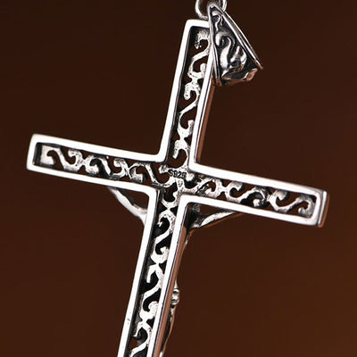 Classic 925 Sterling Silver Cross Pendant Necklace