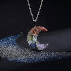 Fashion Life Tree And Moon Natural Crystal Necklace