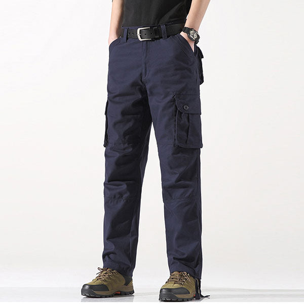 Classic Cotton Casual Daily Wear Men's Cargo Pants Side Pockets