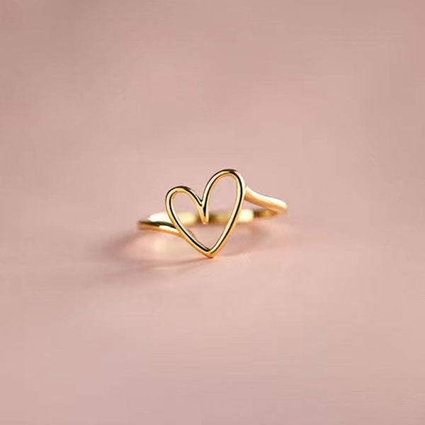 Cute Love Heart 925 Sterling Silver Ring Sets