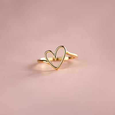 Cute Love Heart 925 Sterling Silver Ring Sets