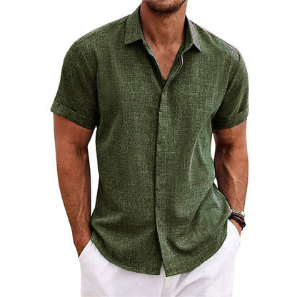 Fashion Solid Color Stand Collar Men Shirt