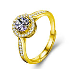 Classic Pave Setting Moissanite Ring Adjustable Size