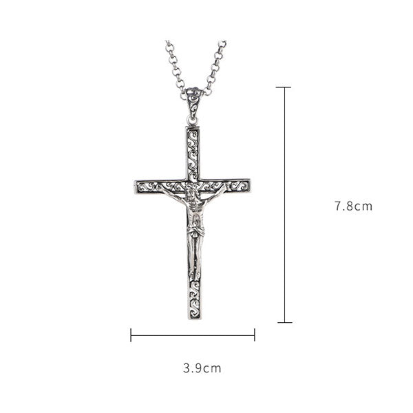 Classic 925 Sterling Silver Cross Pendant Necklace