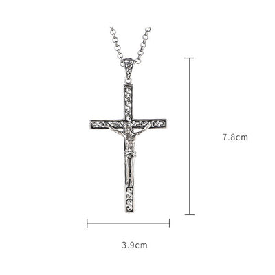 Classic 925 Sterling Silver Cross Pendant Necklace
