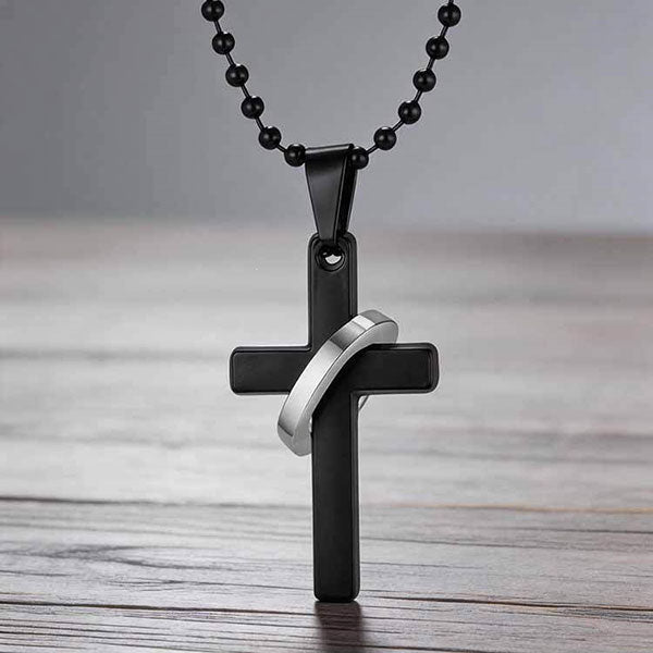 Neat And Clean Cross Necklace With A Ring For Friends And Couples( Price A Pair)