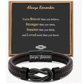 Simple Design Love Letter Leather Men's Bracelet