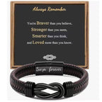 Simple Design Love Letter Leather Men's Bracelet