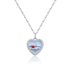 Cute Heart Shape Zodiac Sign DIY Name And Photo 925 Sterling Silver Necklace