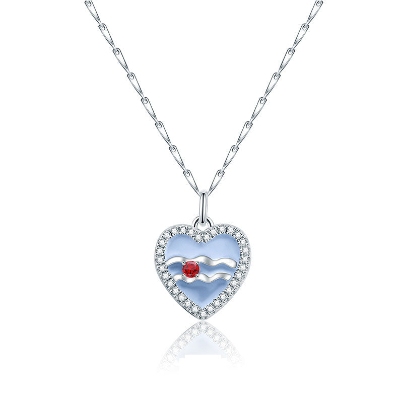 Cute Heart Shape Zodiac Sign DIY Name And Photo 925 Sterling Silver Necklace