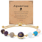 Fashion Zodiac Sign Natural Stone Bracelet For Women